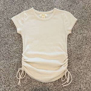 Anthropologie Maeve Cream Ribbed Top